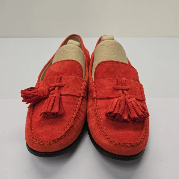 Cole Haan Womens W10220 Red Suede Tassel Loafers Size 8.5 B Grand.OS - Picture 2 of 7